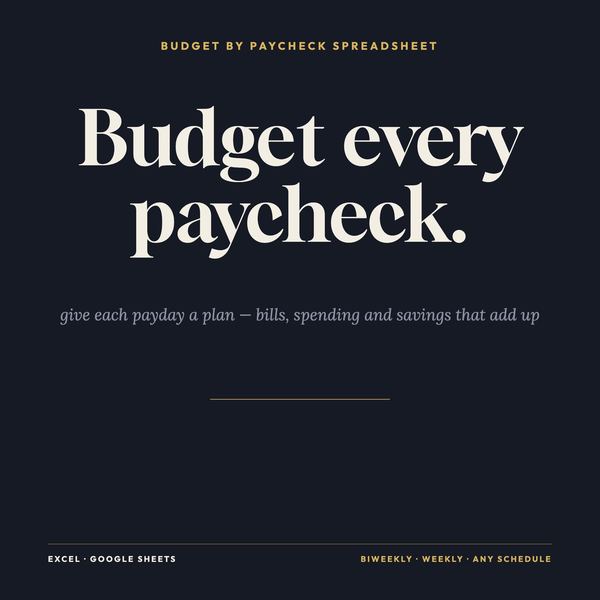 Bi-Weekly Budget Spreadsheet | Paycheck Planner, Bill Tracker (Excel, Google She