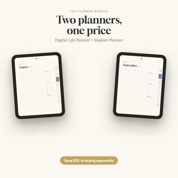 Digital Life and Student Planner Bundle | Undated GoodNotes, Notability PDF