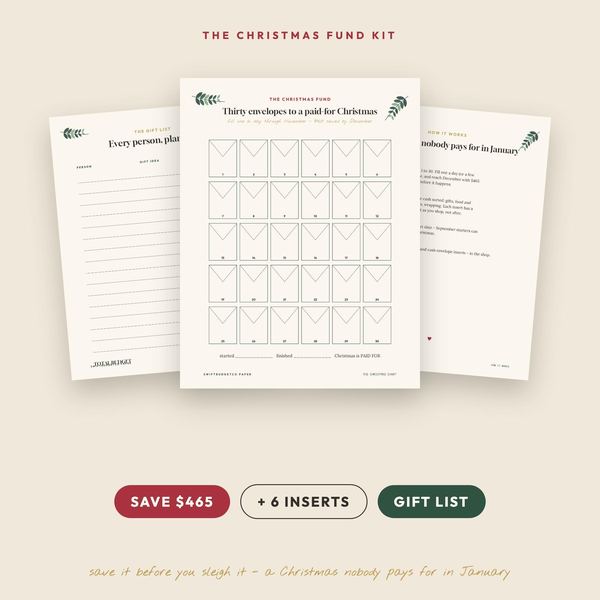 Christmas Savings Challenge Printable 2026 | 30 Envelope Chart, Gift Budget & Gi