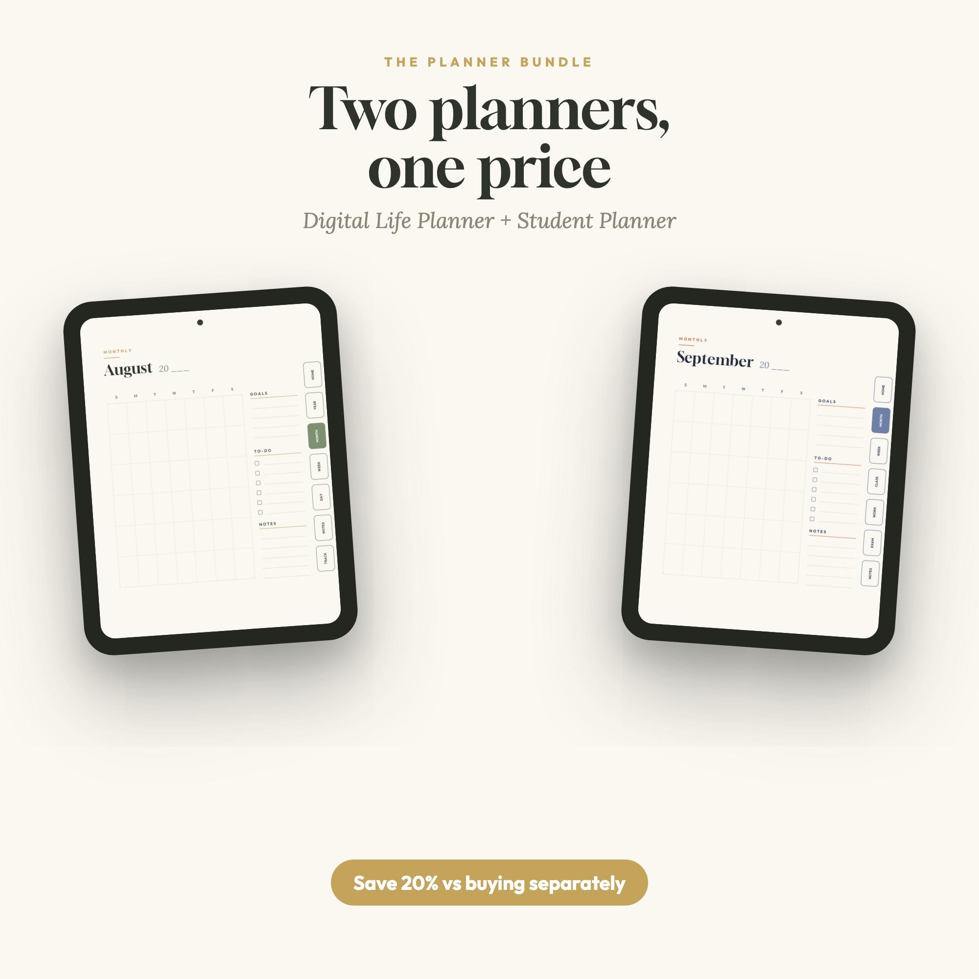 Digital Life and Student Planner Bundle | Undated GoodNotes, Notability PDF