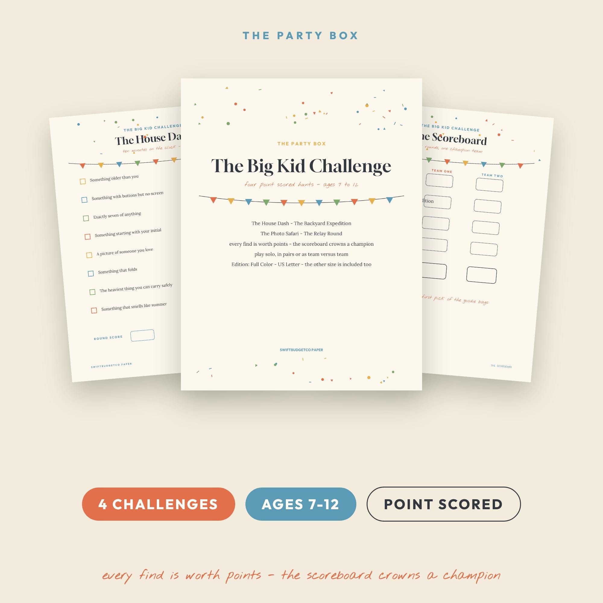 Tween Scavenger Hunt Printable | Indoor & Outdoor Birthday Party Game for Kids Ages 7-12 |